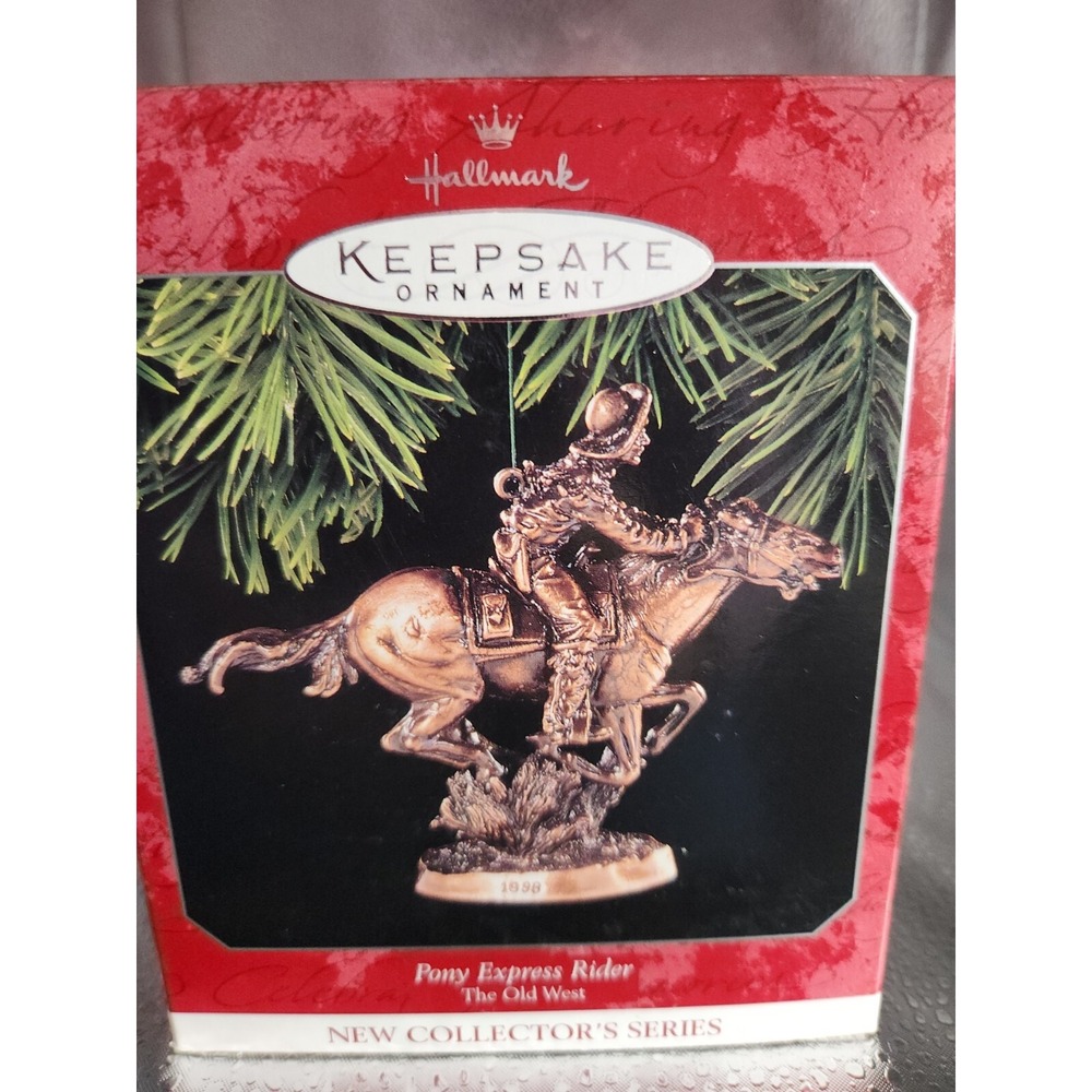 1998 Hallmark Keepsake Ornament Pony Express Rider The Old West Series 1st